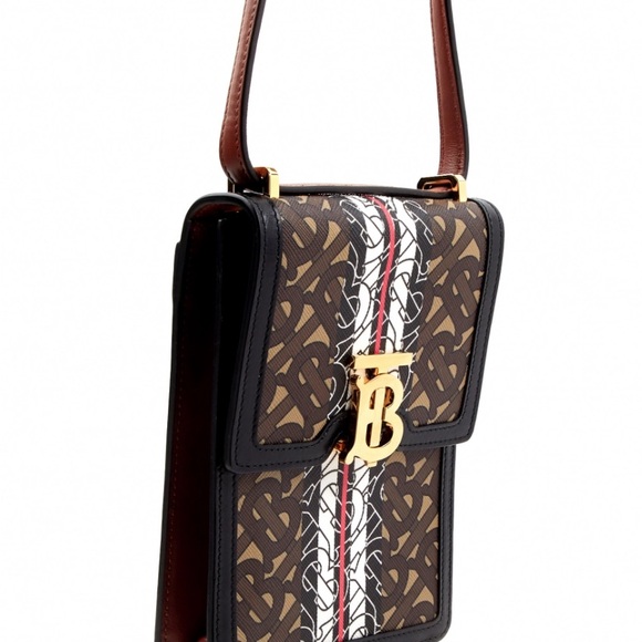 Burberry crossbody bag in monogrammed canvas and leather - Picture 3 of 8